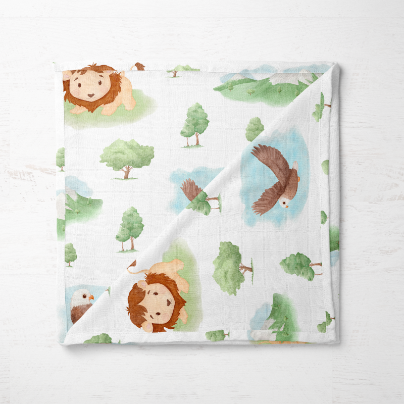 "Lion and Eagle" Muslin 3 in 1 Blanket