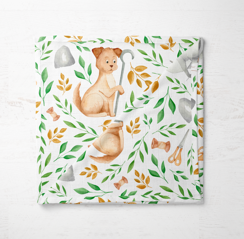 "The Dog and The Cat" Muslin Handkerchief Pack of 3